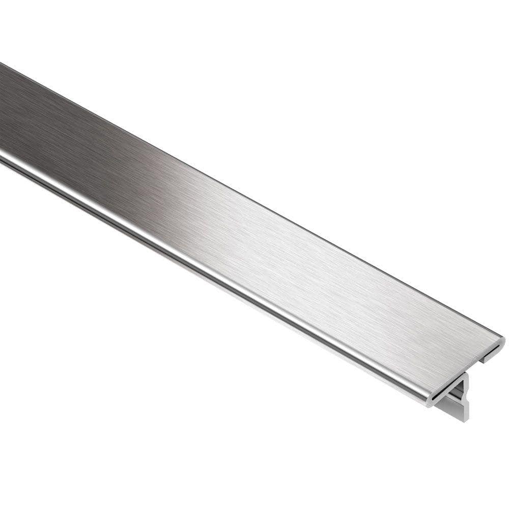 Reno-T Brushed Stainless Steel 17/32 in. x 8 ft. 2-1/2 in. Metal T-Shaped Tile Edging Trim price history on PriceWatchPro