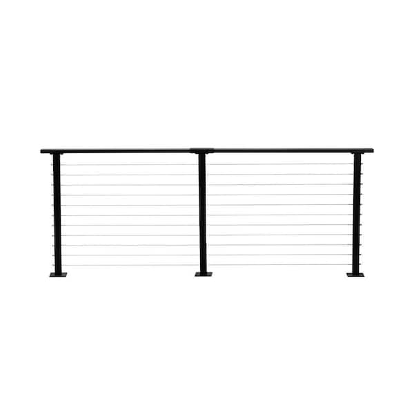 CityPost 10 ft. Deck Cable Railing, 36 in. Base Mount, Black