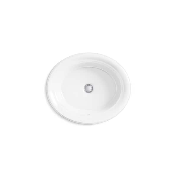 Artifacts 21 in. Oval Drop in. Bathroom Sink in White