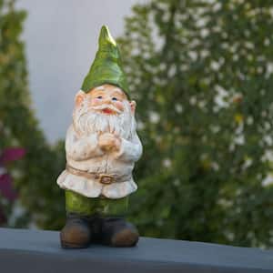 12 in. Tall Outdoor Garden Gnome Folding Hands Yard Statue Decoration