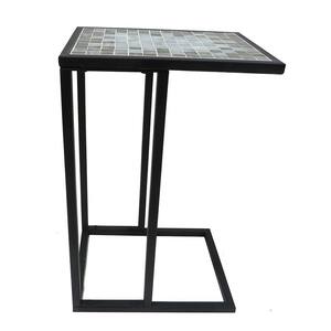 Lori 13 in. Gray 20 in. Square Tile End Table