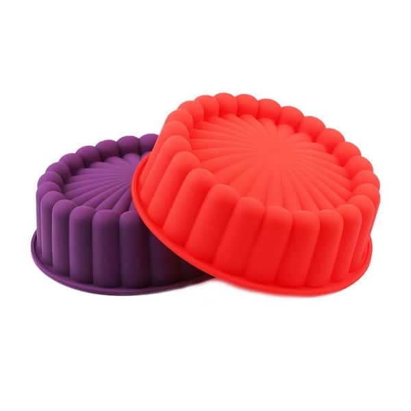 Silicone Charlotte Cake Pan 2-Cup Food Grade Silicone Round Baking Mold Non-Stick for Cheesecake Set of 2