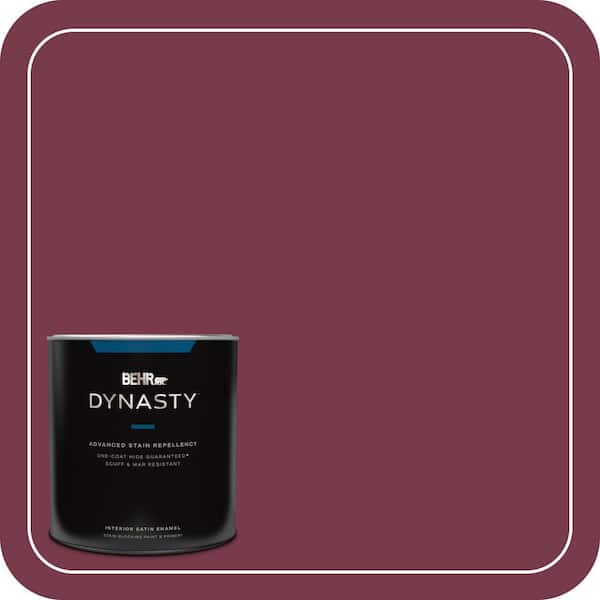BEHR DYNASTY 1 qt. #BIC-51 July Ruby Satin Enamel Interior Stain-Blocking Paint and Primer