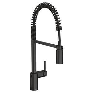 Align 1-Handle Pre-Rinse Spring Pulldown Kitchen Faucet with MotionSense Wave and Power Clean in Matte Black