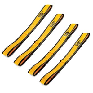 12 in. x 1-1/2 in. 1000 lbs. Load Capacity Soft Hook Tie-Down Straps Yellow (4-Piece)
