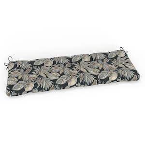 Botanical 60 in W x 5 in H Rectangular Outdoor Tufted Blown Bench Cushion with Ties 1-Count in Crestwood Rattan