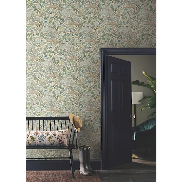 Safari Cream Jungle Toile Premium Peel and Stick Wallpaper
