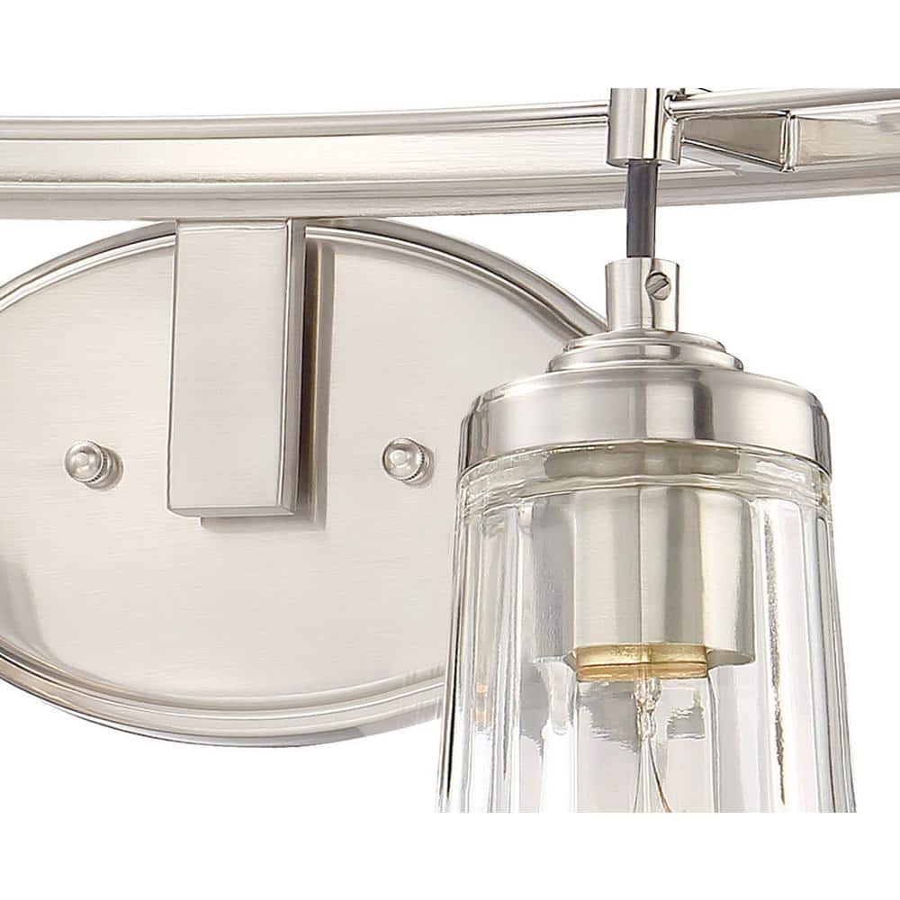 Poleis Brushed Nickel 16" Cylinder Wall Bath Vanity Light with Clear Glass