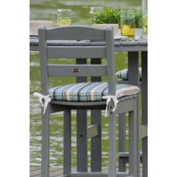 POLYWOOD La Casa Cafe Teak Plastic Outdoor Patio Bar Side Chair