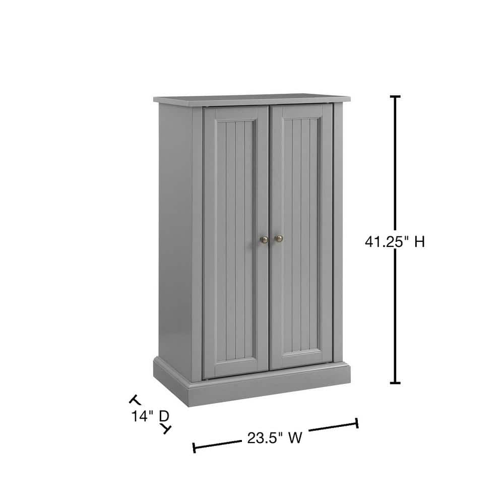 Seaside Freestanding Accent Cabinet with Adjustable Shelving in Distressed Gray