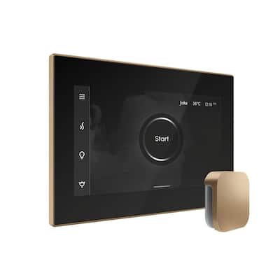XButler Steam Shower Control Package with iSteamX Control and Linear Steamhead in Black Brushed Bronze