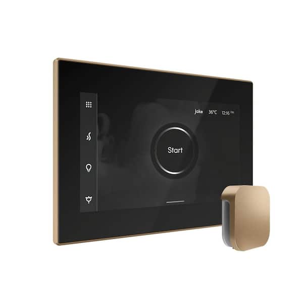 XButler Max Steam Shower Control Package with iSteamX Control and Linear Steamhead in Black Brushed Bronze