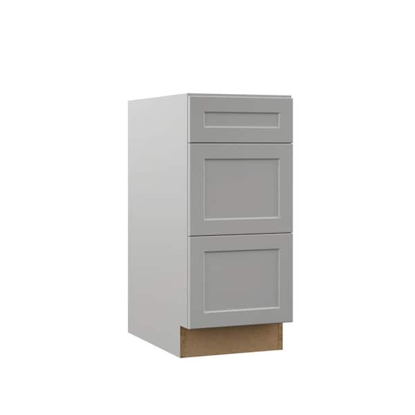 Hampton Bay Designer Series Melvern Assembled 15x34.5x21 in. Bathroom Vanity Drawer Base Cabinet in Heron Gray