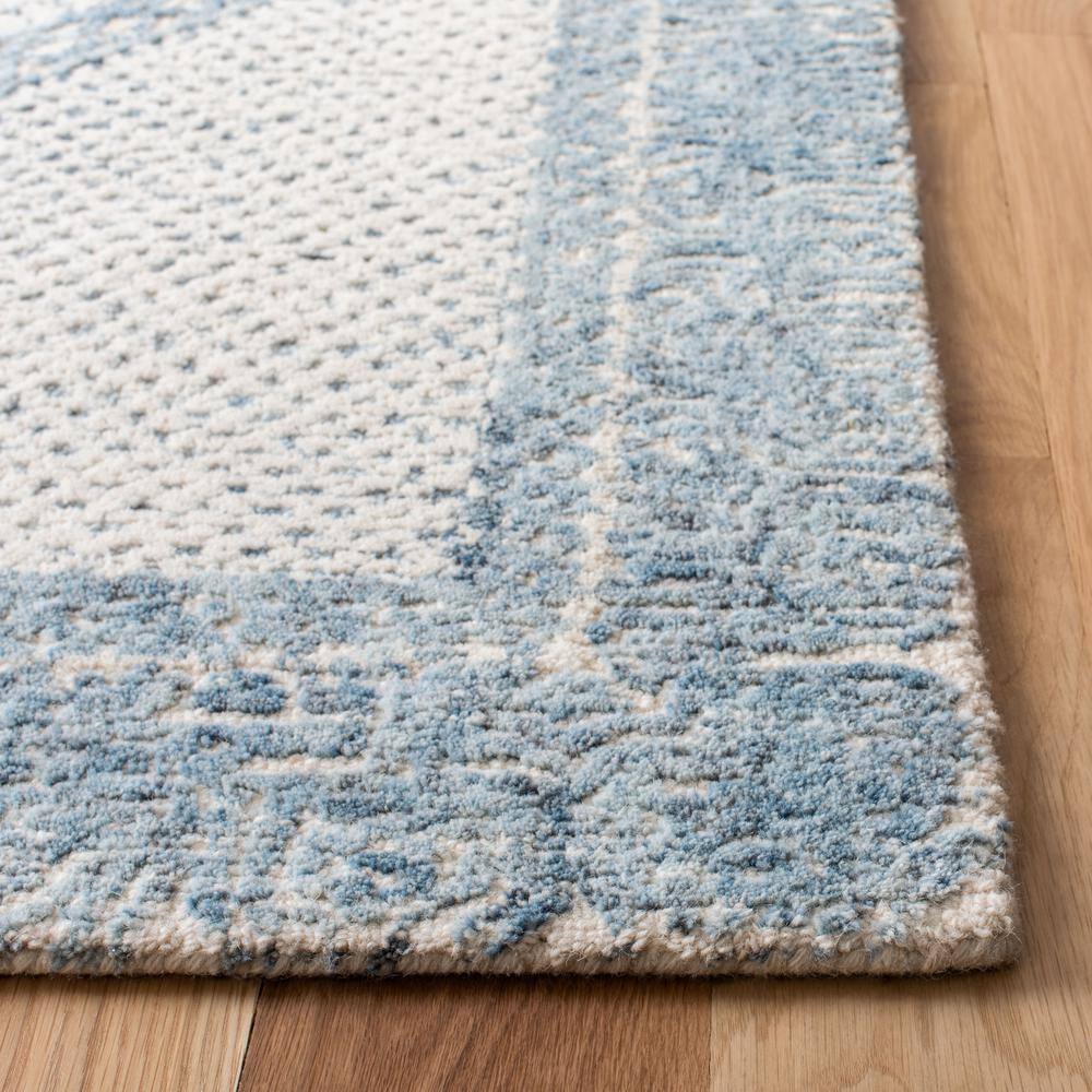 Handmade Abstract Blue Wool Area Rug - 2' x 3'