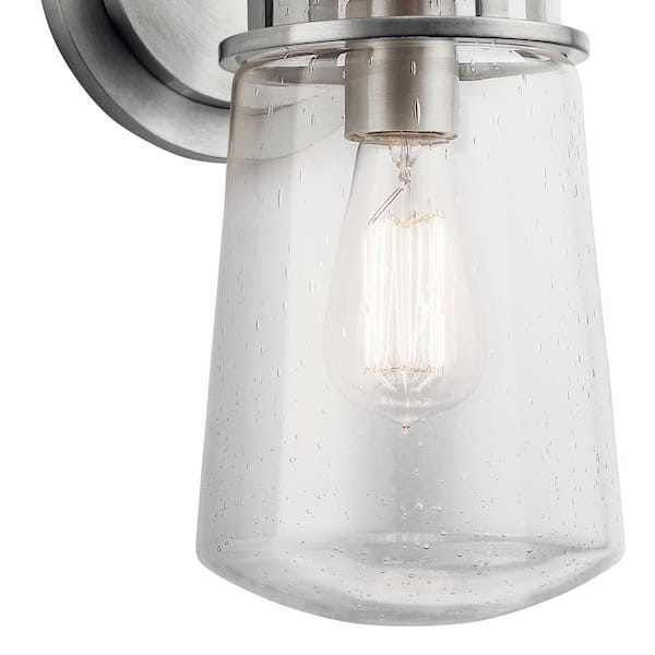 Lyndon 15 in. 1-Light Brushed Aluminum Outdoor Hardwired Barn Sconce with No Bulbs Included (1-Pack)