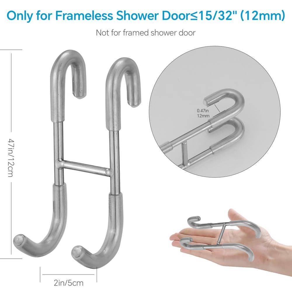 Polished Chrome Stainless Steel Double J-Hook Towel Holder
