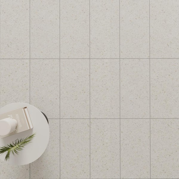 Giorbello Spanish Pureform Terrazzo 12 in. x 24 in. x 9mm Porcelain Floor and Wall Tile Case - Cream (5 PCS, 10.76 Sq. Ft.)