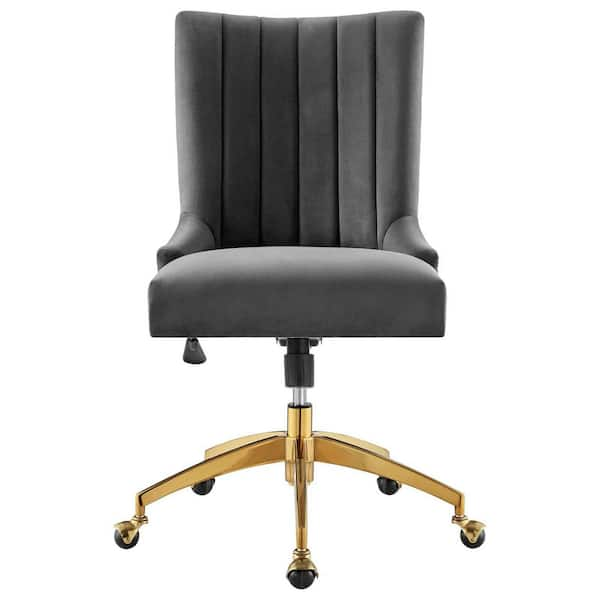 Gray and deals gold office chair