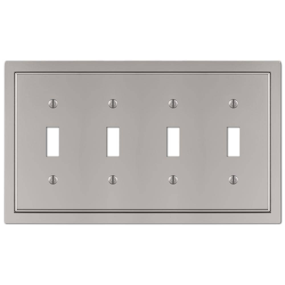 Averly 4 Gang Toggle Metal Wall Plate - Satin Nickel price history on PriceWatchPro