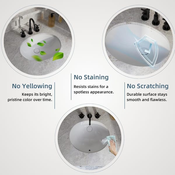 Los Flexi 20. in Undermount Oval Bathroom Sink with Overflow