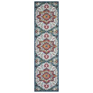 Ottohome Collection Non-Slip Rubberback Modern Medallion 3x10 Indoor Runner Rug, 2 ft. 7 in. x 9 ft. 10 in., Gray
