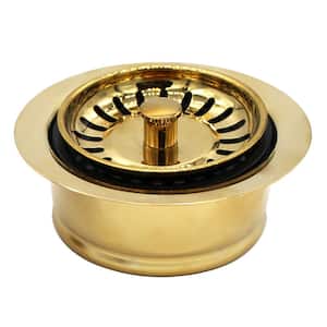 4-1/4 in. Brass Waste Disposal Flange and Strainer Basket in Polished Brass