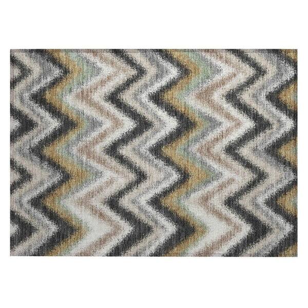 Chantille Machine Washable Indoor/Outdoor Abstract ACN2596 Charcoal 2 ft. x 3 ft. Accent Rug