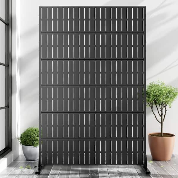Dovelina 72 in. H x 47 in. W Wall Sculptures Outdoor Privacy Screens Garden Fence in Black