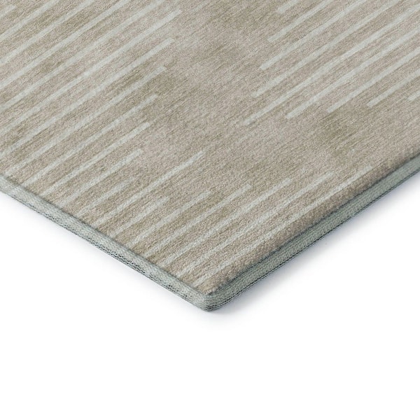 Mayfield Premium Machine Washable Abstract AMF1016 Beige 3 ft. x 4 ft. Area Rug