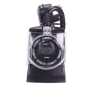 15 Amp 24/7 Outdoor Digital Multi-Settings Timer with Swing-Up Cover Grounded 3-Conductor 2-Outlet