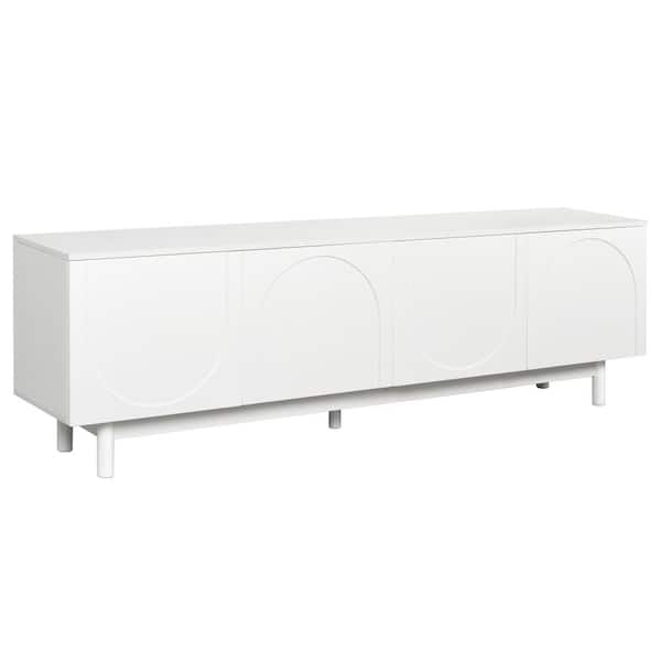 Harper & Bright Designs White Modern TV Stand Fits TVs up to 78 in