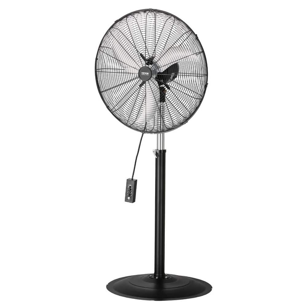 VEVOR Industrial Pedestal Fan, 24 in. 85° Oscillating Fan, Height