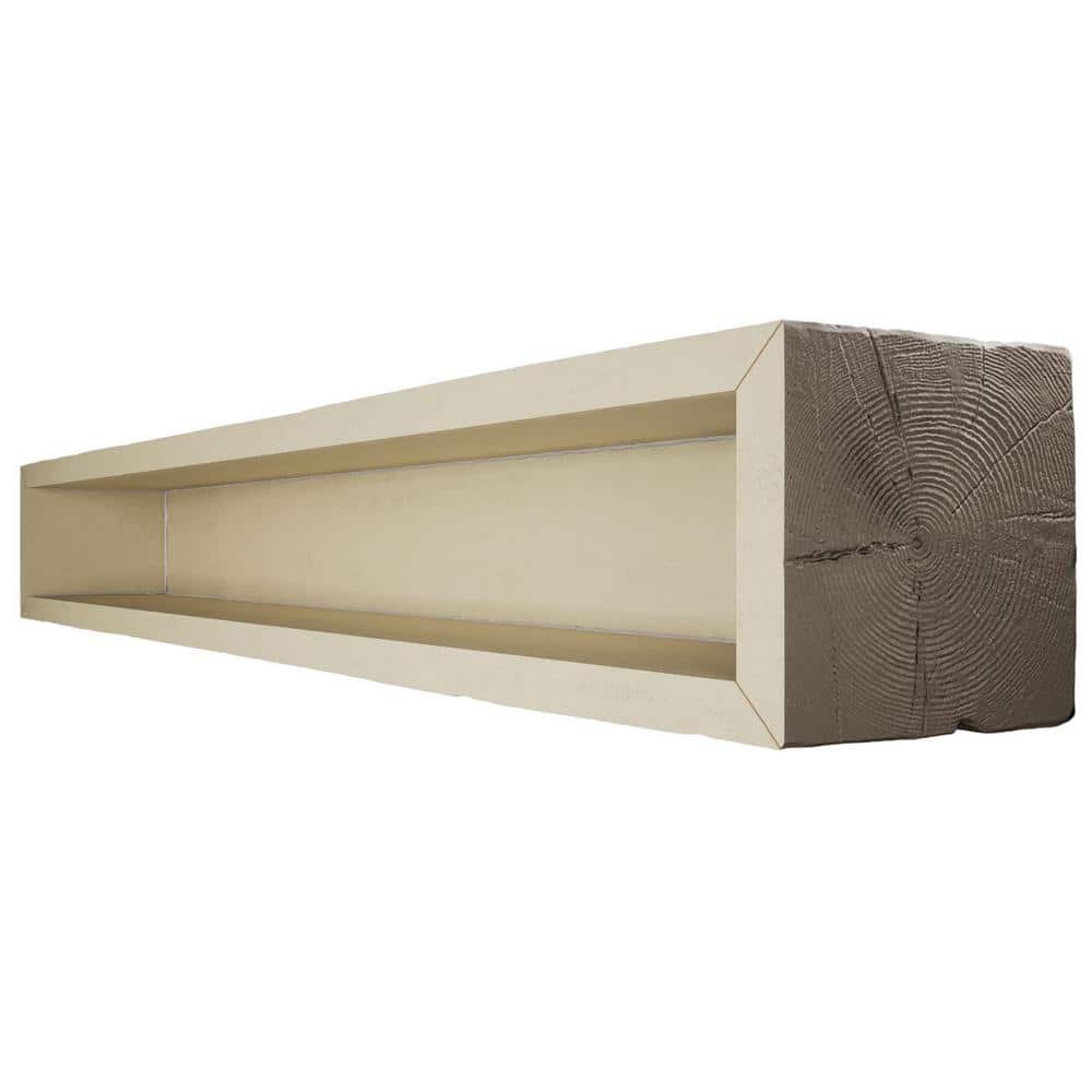 Rustic Taupe Hand Hewn Faux Wood Ceiling Beam, 12' L