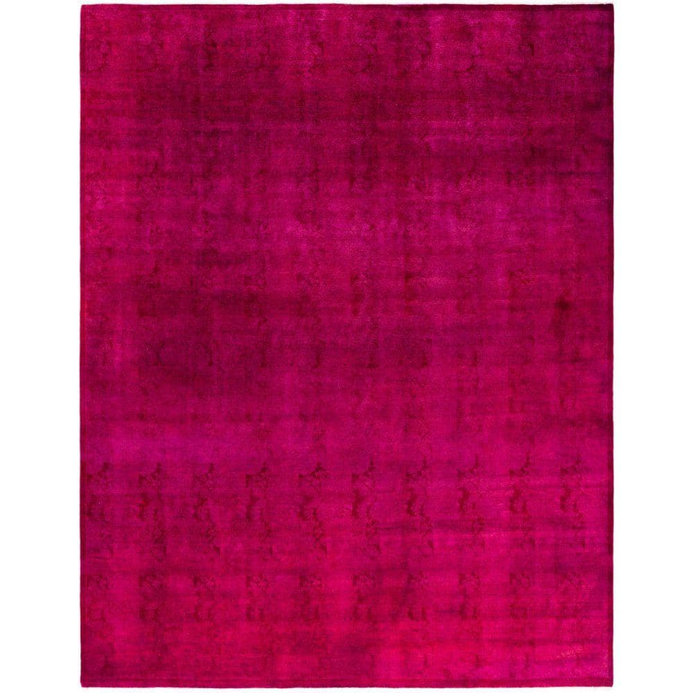 Chloe & Olivia Home Overdyed Pink 8 ft. x 10 ft. Solid Wool Indoor Area ...
