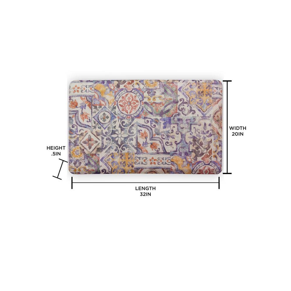 Bartolo Multicolor Floral Anti-Fatigue Comfort Floor Mat