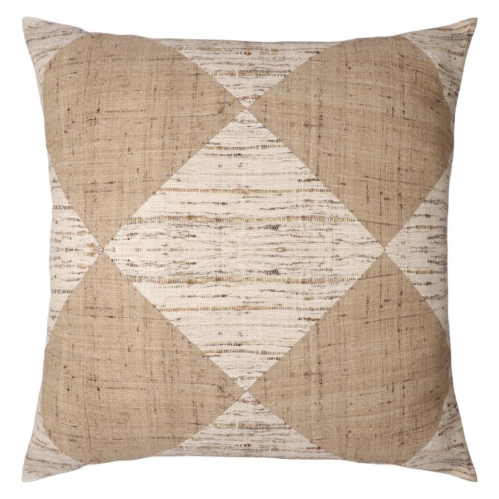 Stella Natural/Beige Diamond Hand-Woven Indoor Polyfilled 24 in. x 24 in. T