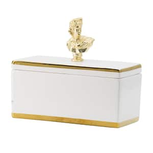 Rectangular Ceramic Gold Decorative Box