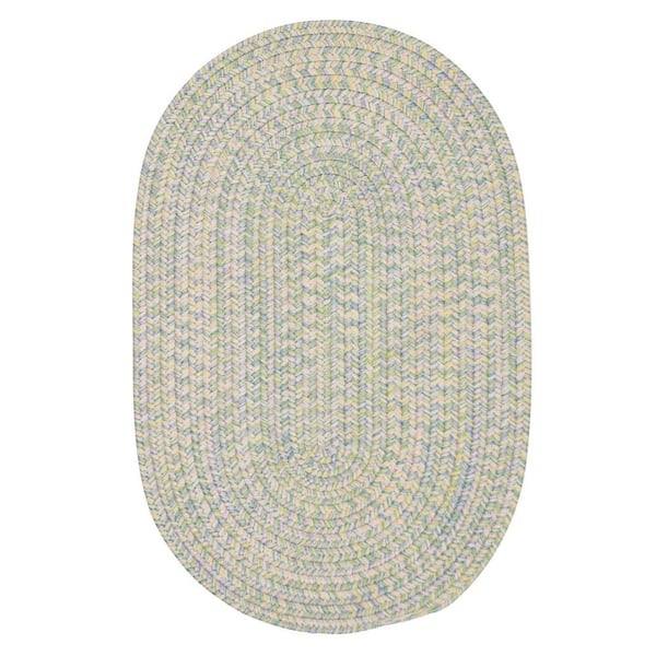 Home Decorators Collection Dessi Pastel Multi 2 ft. x 4 ft. Oval Braided Indoor/Outdoor Patio Area Rug