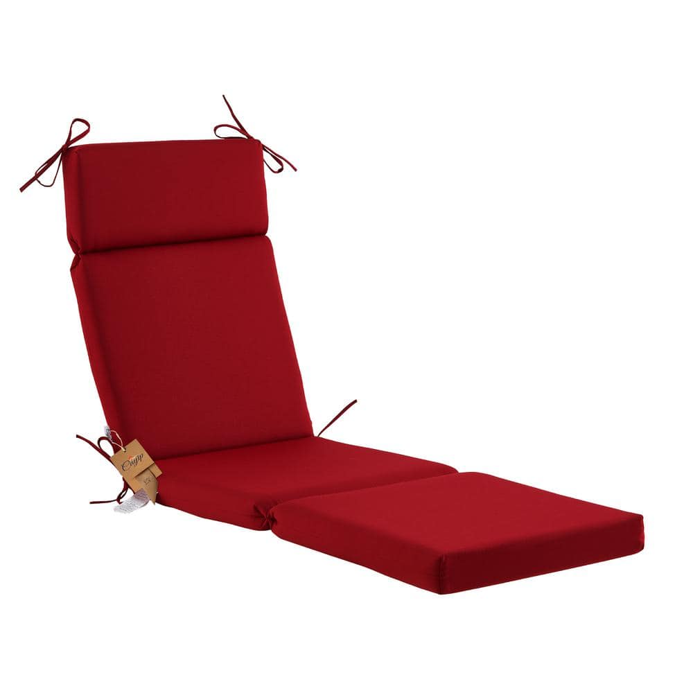 Outdoor Chaise Lounge Tufted Cushion with Ties, Replacement Wicker Chair C