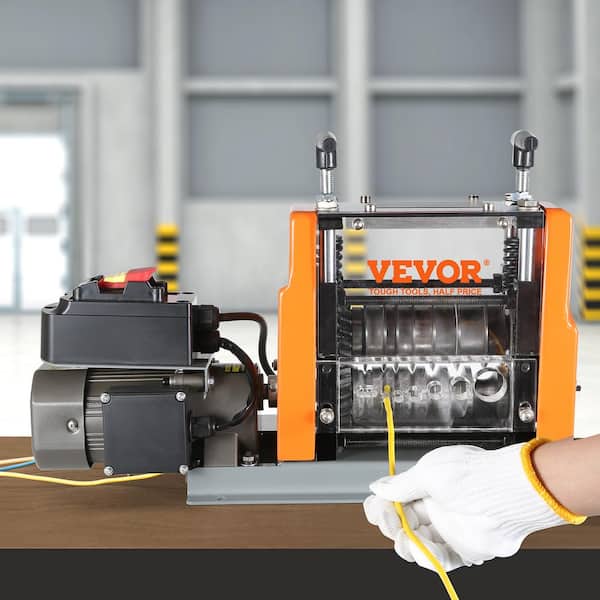 Automatic Wire Stripper Machine 0.06 in. to 0.98 in. Electric Cable Peeler 60 Watt with Depth Reference & 1 Flat Channel