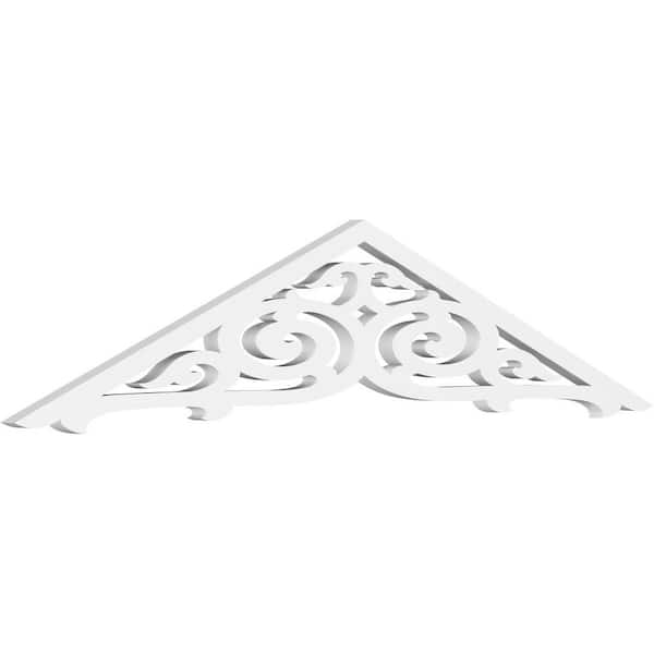 Ekena Millwork 1 in. x 48 in. x 10 in. (5/12) Pitch Athens Gable Pediment Architectural Grade PVC Moulding