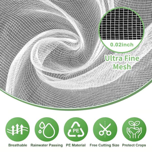 Agfabric - 10 ft. x 20 ft. Outdoor Insect Netting Biological Pest Control for Bird Lawn Insect, White