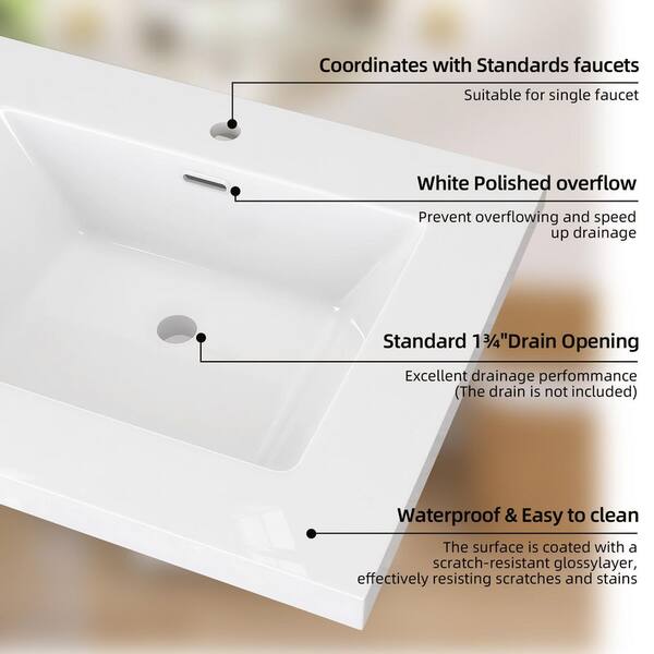 Zeafive Tor 72 in. W x 22 in. D Solid Surface Cultured Marble