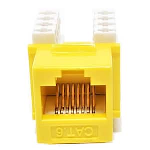 CAT 6 Punch Down Keystone in Jack/Yellow (10-Pack)