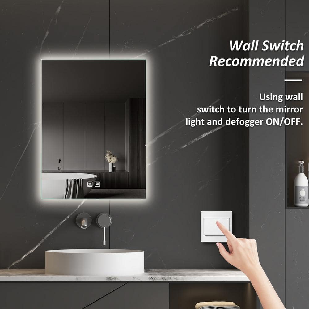HOMLUX Frameless LED Bathroom Vanity Mirror with Anti-Fog Technology