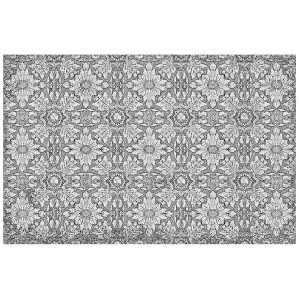 Bungalow Flooring FlorArt 45 in. x 69 in. Cresent City Indoor Low Profile Decorative Kitchen Mat