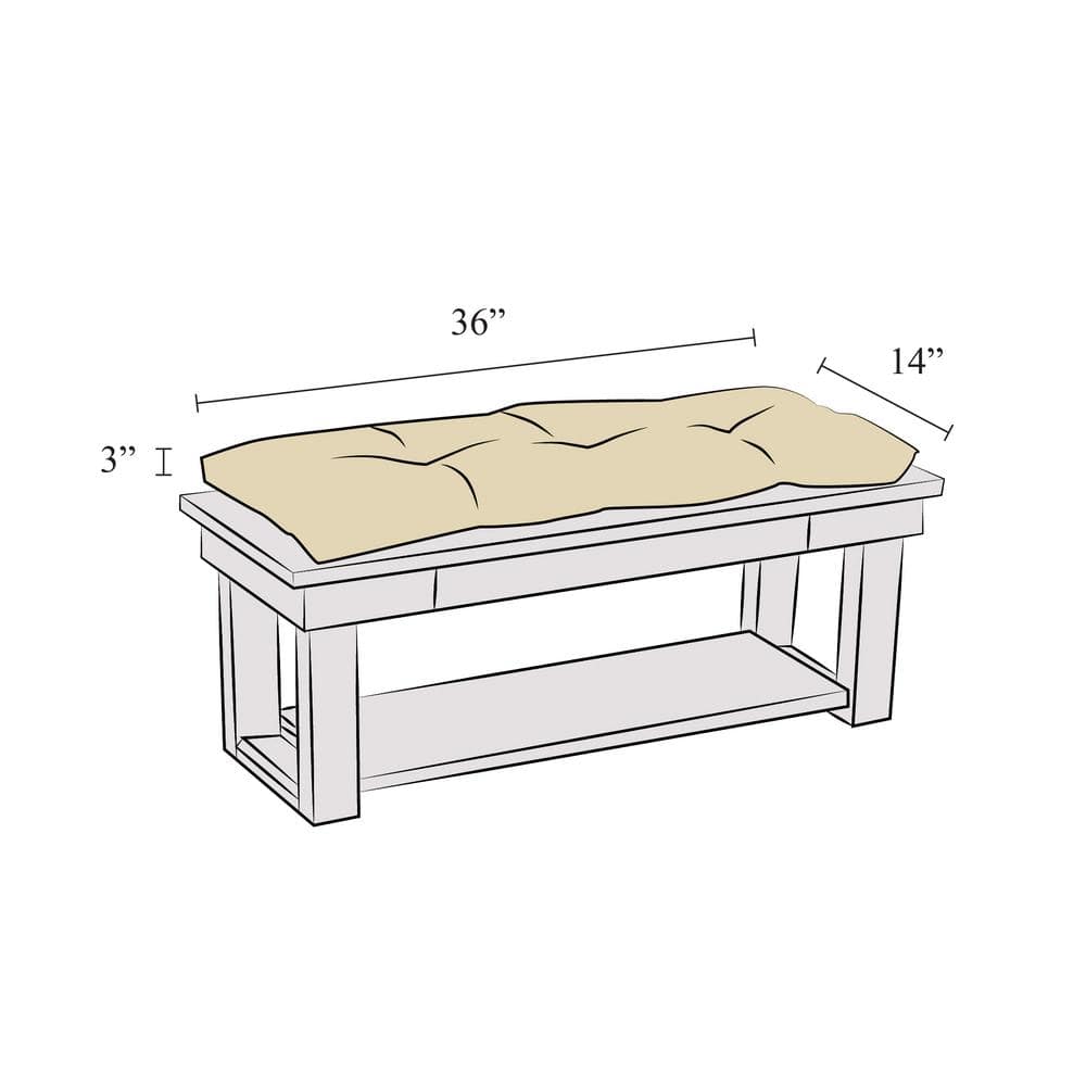 Omega Gold Tufted 35-inch Universal Bench Cushion