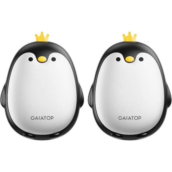 Portable Electric Cute Penguin Shape Hand Warmers Rechargeable, 3 Settings Reusable Pocket Hot Hands Heater (2-Pack)