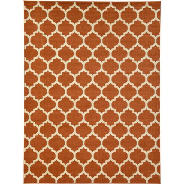 Unique Loom Trellis Philadelphia Terracotta/Beige 9' 0 x 12' 0 Area Rug