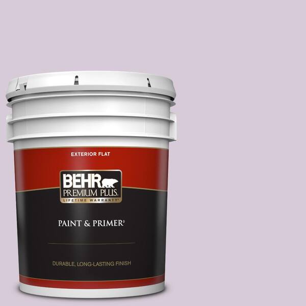 BEHR PREMIUM PLUS 5 gal. #670C-3 Purple Cream Flat Exterior Paint & Primer